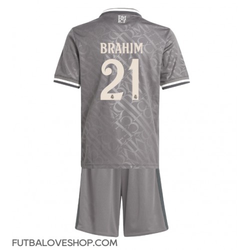 Dres Real Madrid Brahim Diaz #21 Tretina pre deti 2024-25 Krátky Rukáv (+ trenírky)